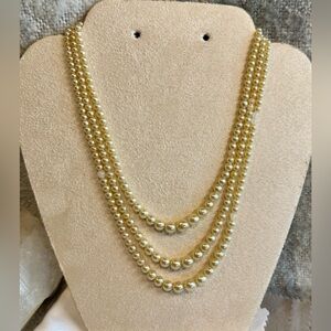 Vintage 1960’s Faux Pearl 3-Strand Necklace
